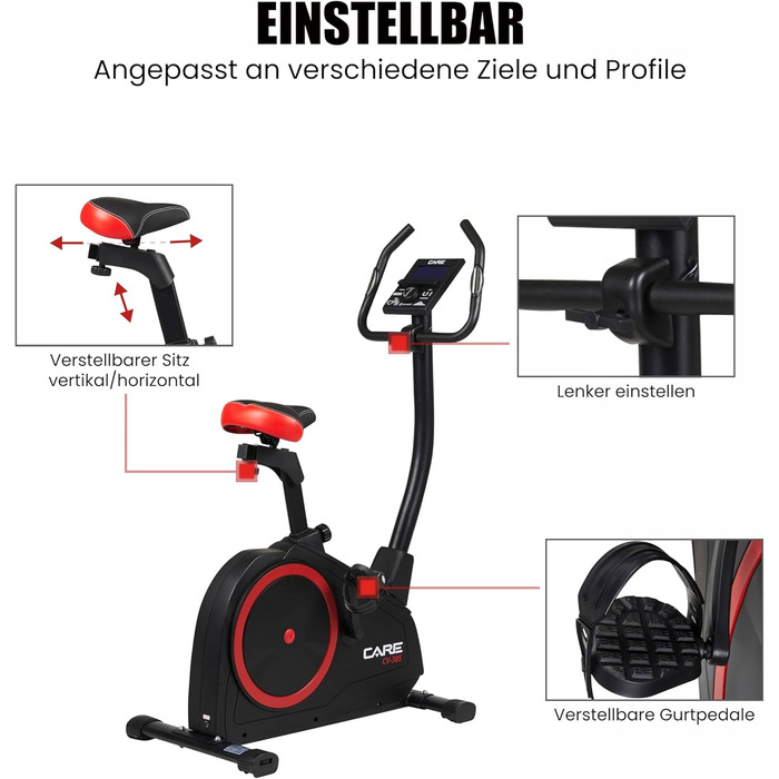 Велотренажер Care Fitness CV-385-24 з 16 рівнями магнітного опору та сумісністю з Kinomap