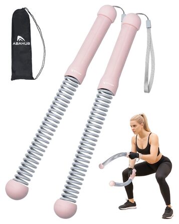 Битва-канат Abahub з утяжеленням, без мотузки, для дому: тиха домашня тренування, екіпірування для фітнесу, HIIT та аеробні вправи, 2 шт., рожевий
