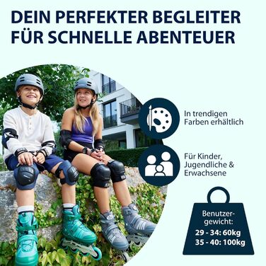 Інлайнери для дітей та підлітків Hudora Comfort - регульовані ролики 29-34 розміру, дихаючі, Aquatic