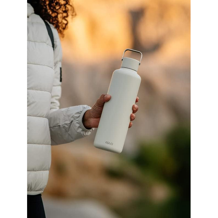 Пляшка для води EQUA Timeless, нержавіюча сталь, 1000 мл, BPA-free, герметична, довговічна, універсальна, біла, велика