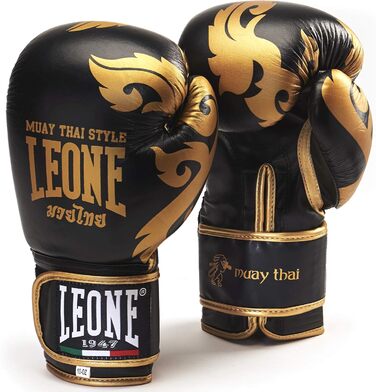 Боксерські рукавички LEONE 1947 Muay Thai 12 унцій, чорні