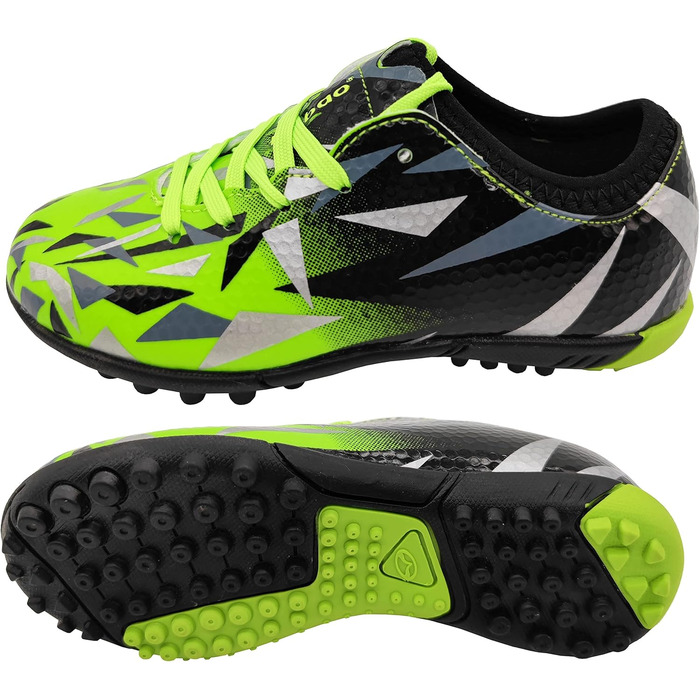 Дитячі футбольні бутси Kinder для штучного покриття, фірми Ground, шнурівка, для тренувань та занять спортом на відкритому повітрі, розмір 30-40, 31 EU, зелені
