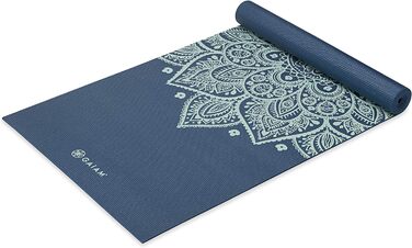 Килимок для йоги Gaiam Premium 5 мм - антиковзаюча тренувальна фітнес-мат для йоги, пілатесу та тренувань на підлозі (172,7 x 61 x 5 мм) - Колір: Indigo