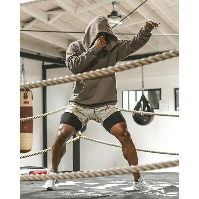 Шорти чоловічі MANUODANNI 2-в-1 спортивні, швидковисихаючі, літні, для занять спортом та тренувань (Чорний, XL)