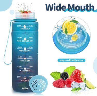 Дитяча спортивна пляшка для води Tritan 700 мл, 500 мл, 1 л, 1,5 л, 2 л. Без BPA, витримує протікання, з маркуванням часу. Для дівчаток та хлопчиків, в школу та спортзал.