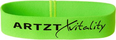 Тканинна фітнес-стрічка ARTZT vitality Theraband Loop Band, зелена, 30 см, легка, для тренування рук, ніг, сідниць і пресу, 3 рівні опору, Німеччина