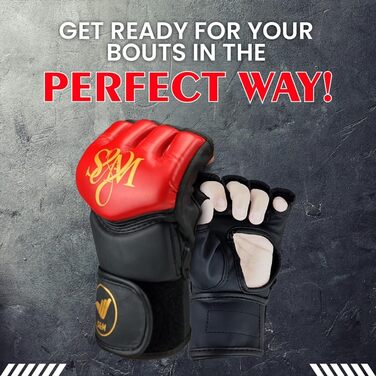 Професійні MMA рукавички S&M Logistik для тренувань, спарингів та бойових мистецтв, штучна шкіра, розмір L