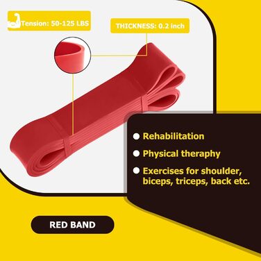 Гумові еспандери для підтягувань та фітнесу Resistance Bands (Rot/Ausflug) - тренування, розтяжка, реабілітація