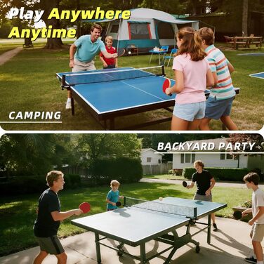 Набір для пінг-понгу: 4 ракетки та 8 м'ячів для гри в приміщенні та на вулиці