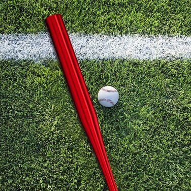 Біта бейсбольна Relaxdays алюмінієва 86 см, червона, з нековзкою ручкою для софтболу