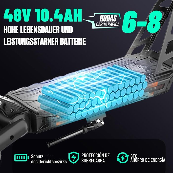 Електросамокат TODIMART G2/S9/13, 48В 10.4/20.8А·год, 500Вт, запас ходу 40-90 км, 10