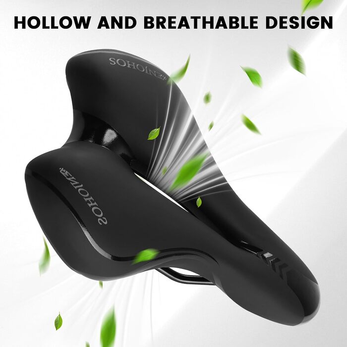 Велосипедне сідло ENJOHOS для чоловіків та жінок: комфортне, водонепроникне, з ключем, MTB, Trekking, Tour, Road, зелене (чорне)