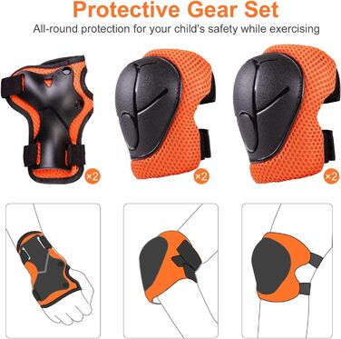 Дитячий шолом Kinderhelm для велосипеда, скейтборда, роликів, самоката, 50-54 см, регульований, CE-сертифікація, оранжевий