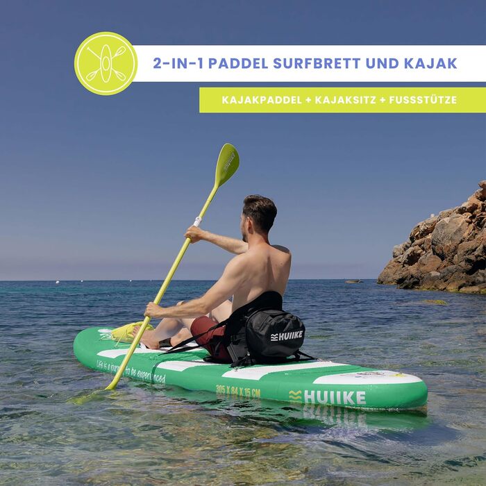 Надувна SUP-дошка HUIIKE з аксесуарами, для сапбордингу, велика стійкість