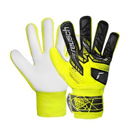 Воротарські рукавички Reusch Attrakt Starter Solid Junior (Жовто-срібно-чорні) для дітей та підлітків, для футболу, універсальні