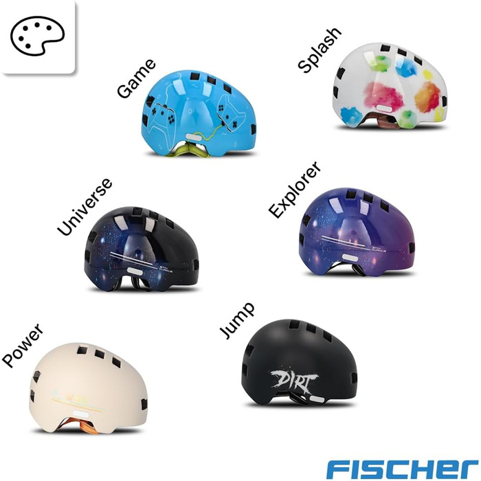 Дитячий велосипедний шолом FISCHER BMX з LED підсвіткою, шолом для велосипеда та дерт-байка