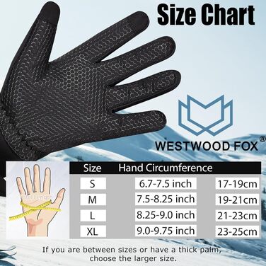 Велосипедні рукавички Westwood Fox: теплі зимові рукавички з водонепроникним екраном, вітрозахисні термо-рукавички для чоловіків та жінок, чорний колір, розмір L