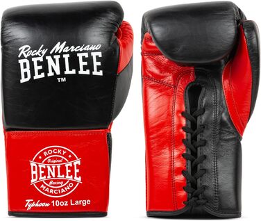 Боксерські рукавички BenLee Typhoon 10 oz, шкіряні, чорно-червоні