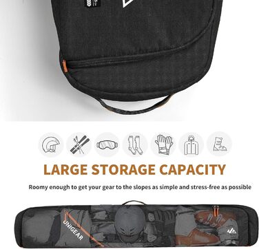 Сумка для лиж і сноуборда Unigear, подвійна підкладка, для 1-2 пар, 165/175 см