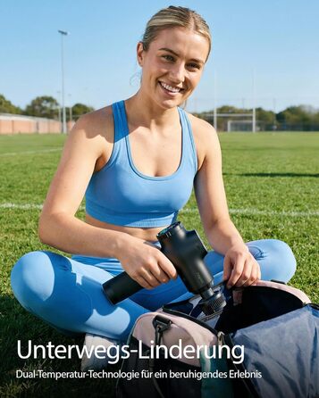 Масажер для тіла з охолодженням та підігрівом, тихий масаж глибоких м'язів проти болю в шиї та спині, LCD дисплей, ергономічний ручний масажер для дому та фітнесу, з сумкою
