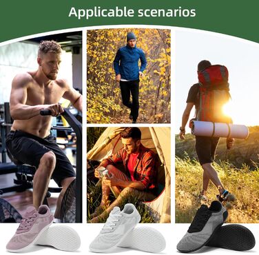Легкі дихаючі кросівки Barfußschuhe для чоловіків та жінок | Широка передня частина, підошва 4 мм | Зручні для спорту, відпочинку та повсякденного носіння (44 EU, Білий)