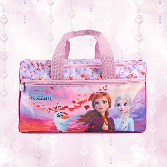 Дитяча спортивна сумка PERLETTI Frozen 2, водонепроникна, для дівчаток, з Анною, Ельзою та Олафом, фіолетово-рожева, для басейну, садочка, 35x22x15 см