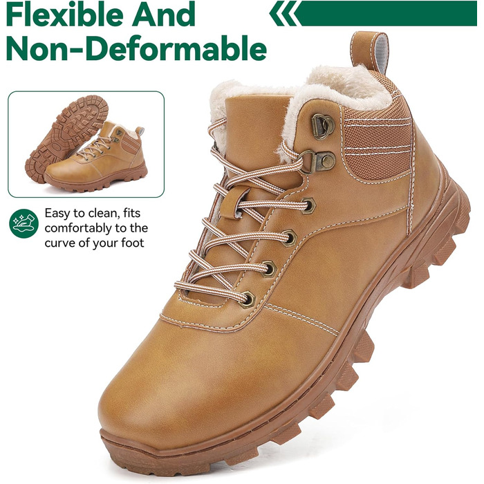 Зимові черевики для чоловіків та жінок – теплі, з підкладкою, снігоступи, легкі, неслизькі, для активного відпочинку та повсякденного носіння (39 EU, Жовтий Gb1172)