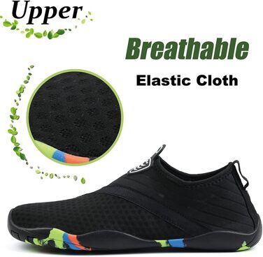 Чоловічі та жіночі аквашузи для плавання та відпочинку на воді, швидковисихаючі, легкі, дихаючі (40 EU, чорний)