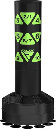 Дитячий боксерський мішок RDX Junior Standboxsäcke з підставкою, рукавички для тренувань, MMA, кікбоксинг, бокс, бойові мистецтва, муай-тай, партнер для ударів, мішки для ударів, мішки-трансформери, всмоктуючий фут (багатофункціональний), зелений, 4FT