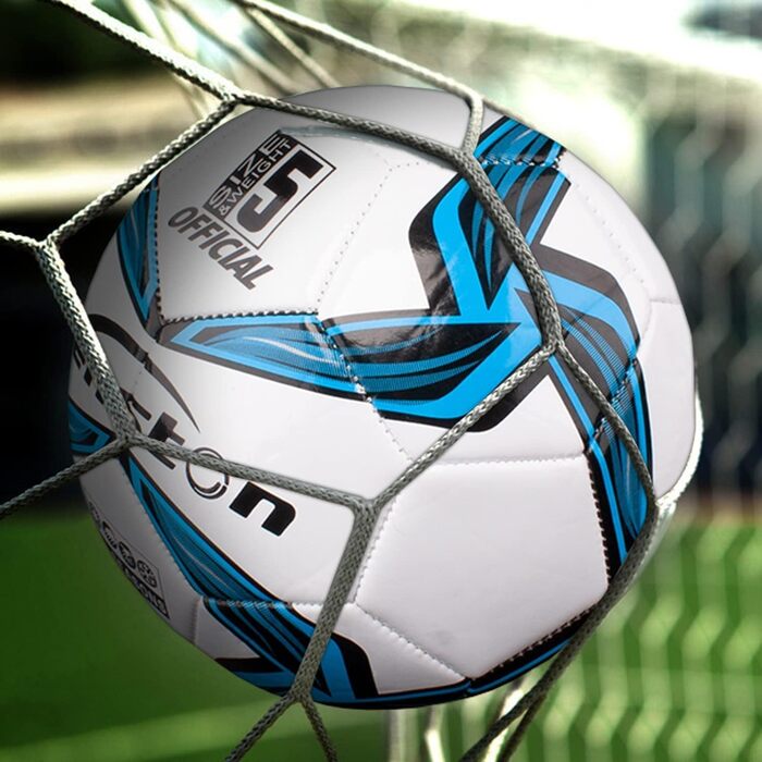 М'яч для футболу Senston з насосом, Soft-Touch, розмір 4/5 для трави та штучного покриття, тренування, початківці, сім'я та відпочинок, білий/синій