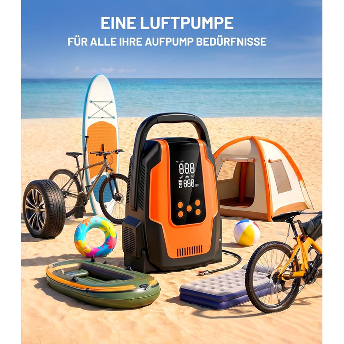 Електричний насос для SUP дошки 50PSI 3-в-1, 12V, для човнів, каяків, автомобілів та надувних виробів