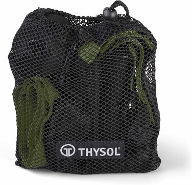 Еластичні стрічки THYSOL Pro Xtreme для фітнесу | Набір для тренувань з регульованим кріпленням для дверей | Для дому, подорожей, використання в приміщенні та на вулиці (Милитарний зелений)