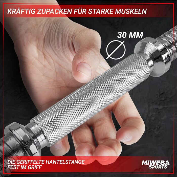 Набір гантелей Miweba Sports MKH110 10/20 кг, чавунні, 30 мм, для жінок і чоловіків