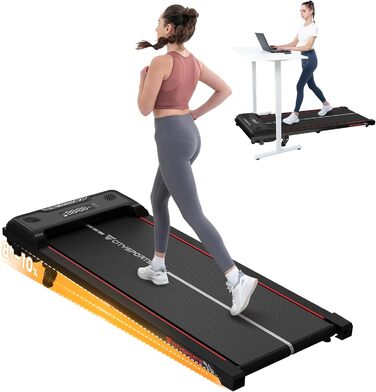 CITYSPORTS Біговий тренажер з нахилом 10%, електричний біговий килимок для дому та офісу, швидкість 1-6 км/год, 440W тихий мотор, LED-дисплей, Bluetooth, амортизація, вантажопідйомність 110 кг