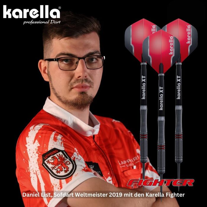 Дартс Karella Fighter 90% вольфрам, 20/22/24 г, для класичної та електронної дошки, металеві та пластикові наконечники
