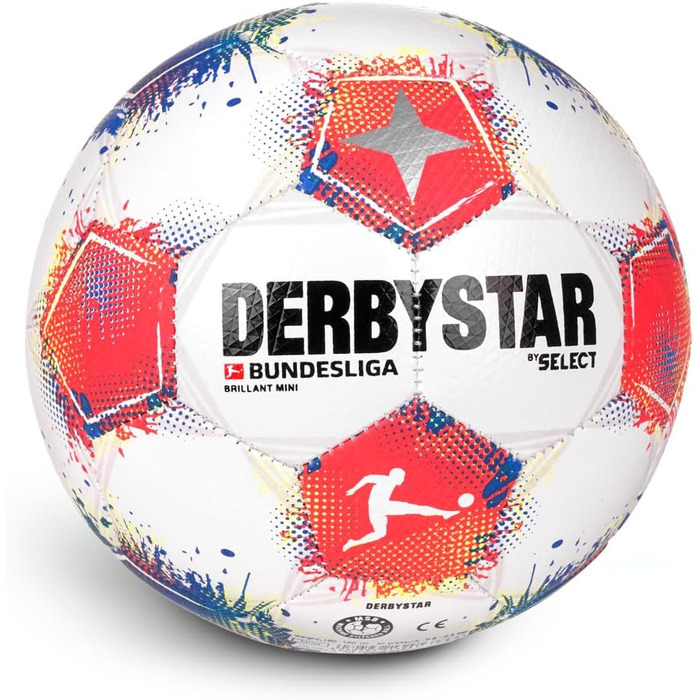 М'яч для футболу Derbystar Bundesliga Brillant Mini - білий, синій, червоний