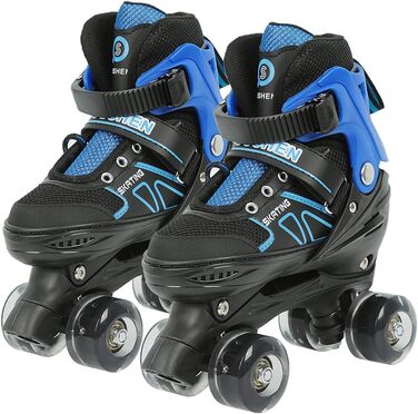 Інлайнери для дітей та дорослих: ролики для катання на роликах з великими колесами 76 мм, регульовані ролики для безпечного катання на вулиці, подарунок для дітей та підлітків, розмір M, червоно-чорний та синій