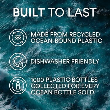 Ocean Bottle – багаторазова пляшка для води з переробленої нержавіючої сталі, екологічна, 1 л, помаранчева