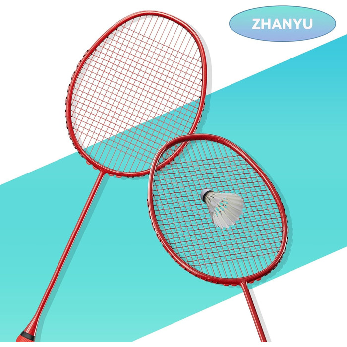 Ракетка для бадмінтону Profi 100% карбон, ультралегка, для тренувань та розваг (червона)