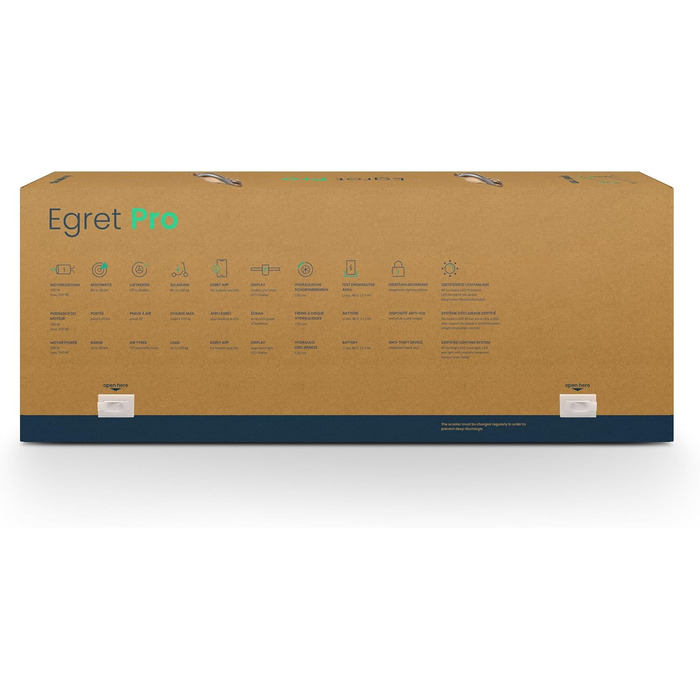 Електросамокат Egret Pro складаний з дорожнім сертифікатом, до 20 км/год, запас ходу 80 км, керування через додаток, регульований кермо, вантажопідйомність 120 кг, магнієва рама