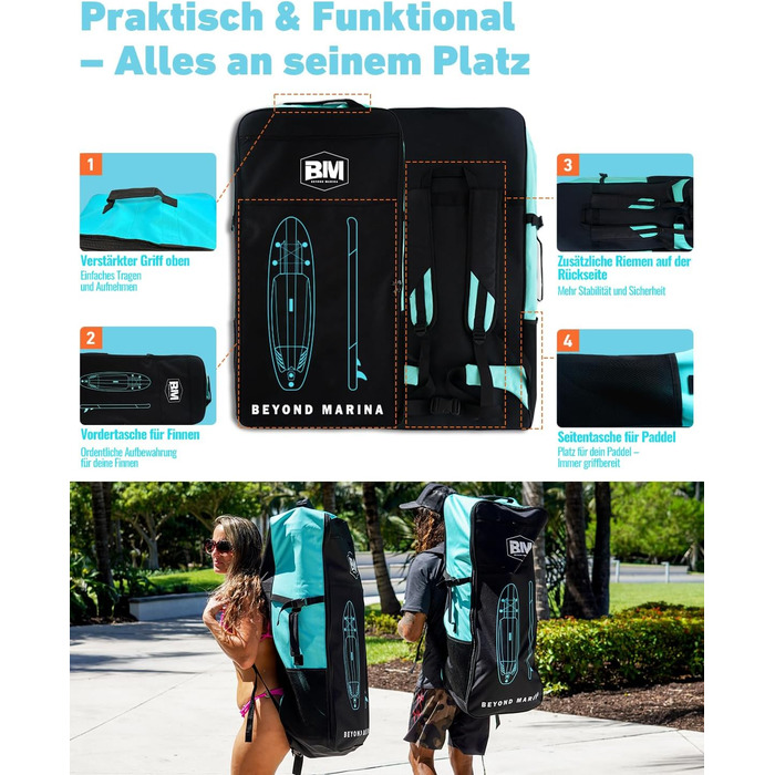 Надувний SUP-борд BEYOND MARINA 2-в-1 з сидінням, аксесуари, 320x81x15 см, білий