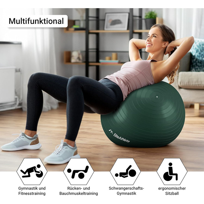 Фітбол для фітнесу, йоги та офісу Deep Forest 55 см з антивибуховою системою