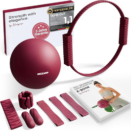 Набір для пілатесу Neolymp для дому: м'яч, кільце, гантелі, стрічки, E-book - повний комплект аксесуарів для пілатесу
