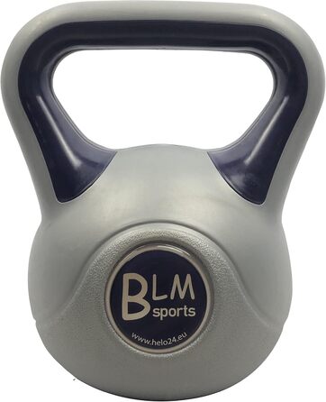 Гиря для фітнесу 12 кг, пластикова, Kettlebell, чорна