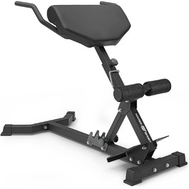 Гіперекстензія Marbo Sport MS-L108 2.0 для спини, регульований кут, посилена конструкція, чорний колір, вироблено в ЄС