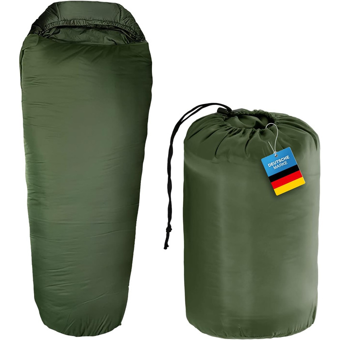 Спальний мішок LightDry® Mumien Thermo 3-сезонний з мікрофібри до -13°C; Легкий, компактний, теплий (Оливковий)