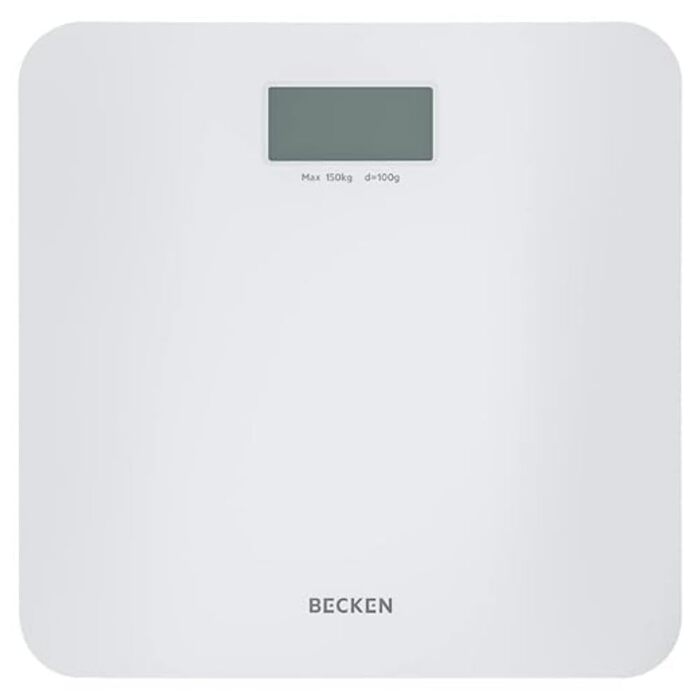 Becken цифрова вага для ванної, 150 кг, скляна платформа, дисплей, ультратонкий дизайн