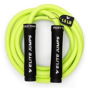 Обтяжене скакалка Elite Jumps Muay Thai 3.0 для професійного тренування, MMA та фітнесу, важкий PVC, Neon