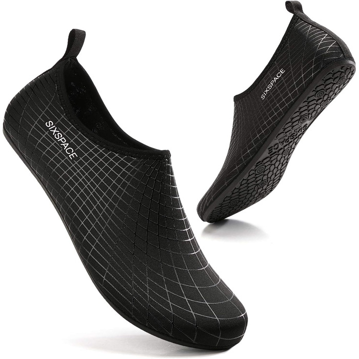 Чоловічі та жіночі аквашузи Sixspace для плавання, серфінгу та йоги. Швидка сушка, дихаючі, чорні (41 EU)