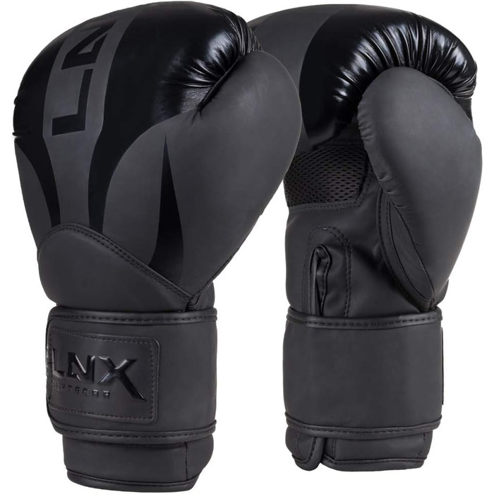 Боксерські рукавички LNX Nitro 10 Oz чорні для боксу, кікбоксингу, муай-тай, MMA, чоловічі, жіночі, дитячі, тренувальні